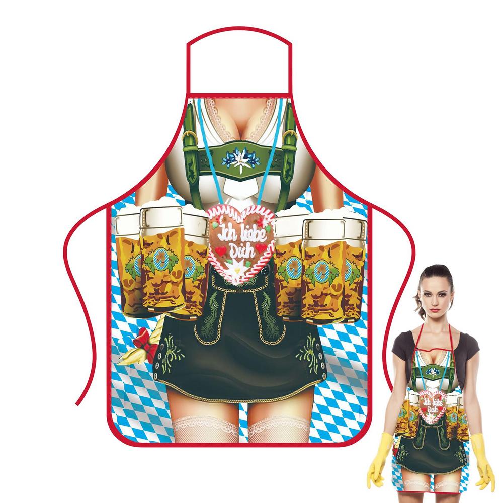

Funny Apron Super Muscle Kitchen Man Women Cooking Aprons Oktoberfest Bavarian Apron Adult Cozinha Tablier Cuisine Pinafore