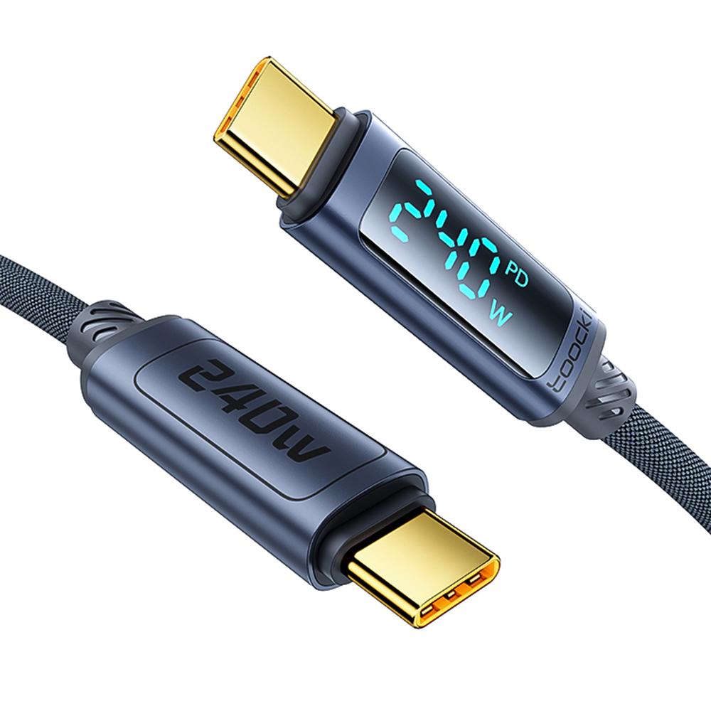 

TOOCKI TQ-X57C4 1м USB C до USB C 240W PD Кабель для швидкої зарядки Цифровий дисплей Плетений кабель для передачі даних
