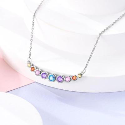 Élégant collier clavicule en zircon arc-en-ciel pour femmes - Déclaration de mode de luxe léger