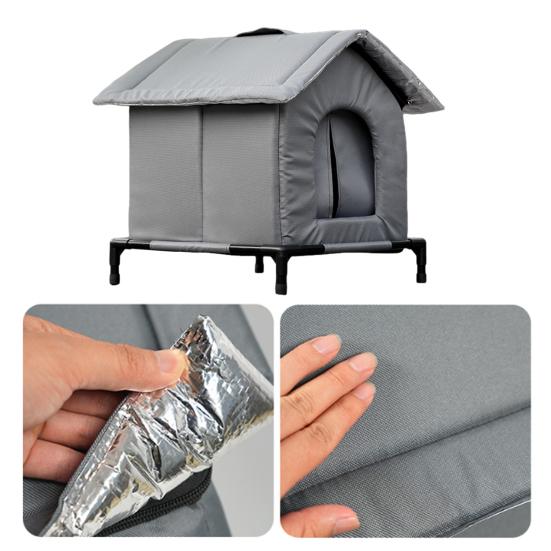 Venkovní kočičí bouda Větruodolná Vodotěsná Útulný kočičí úkryt Snadná montáž Teplý izolovaný úkryt