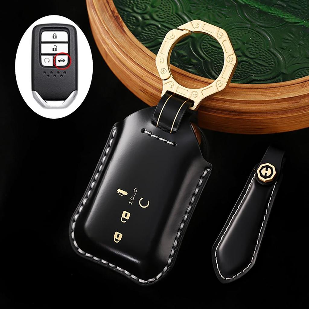 Honda Accord Civic CRV Pilot Odyssey Handmade Cowhide High-End Car Key Cover keychain