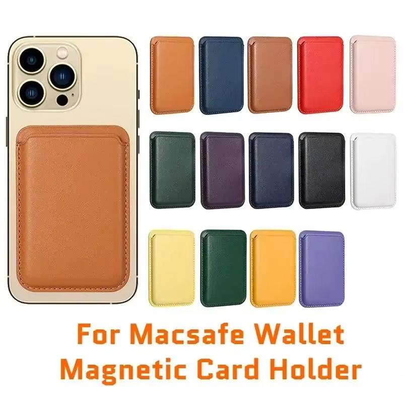 Starker magnetischer Leder-Kartenhalter Leder-Geldbörse Geeignet für IPhone 17 16 15 14 13 12 Pro Max, Samsung S26 S25 Ultra S24 Plus