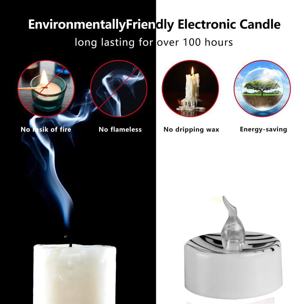 Halloween Decoration LED Candle Set Ghost Face Electronic Candle Light with Battery Home Decor Supplies Fake Lot of Candle Lamp