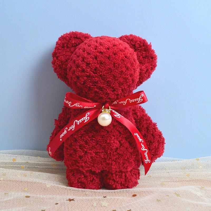 

Полотенца-сувениры «Маленький медвежонок» - Свадьба, Конфетный магазин, Красный, для Нового года, Национального дня, Подарки на Праздник середины осени Thin 30x30 cm