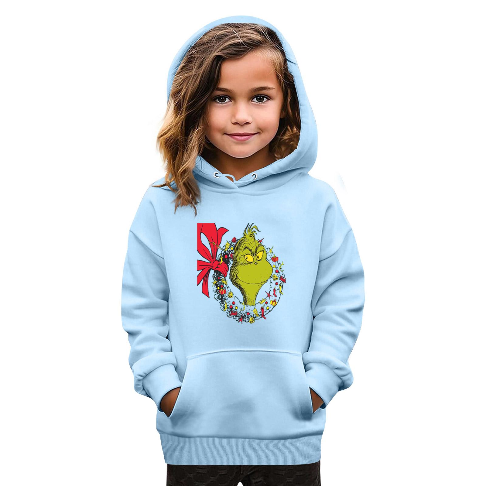 

Толстовки для девочек-подростков, худи с длинным рукавом и кулиской, милые худи оверсайз на Рождество 140