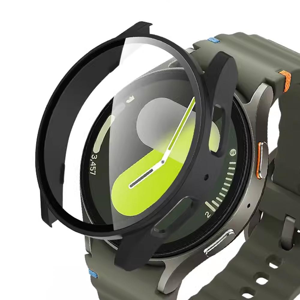 Case for Samsung Galaxy Watch 4/5/6/7 44mm 40mm Accessories Full Screen Protector Tempered Glass PC Bumper Cover Galaxy Watch 7