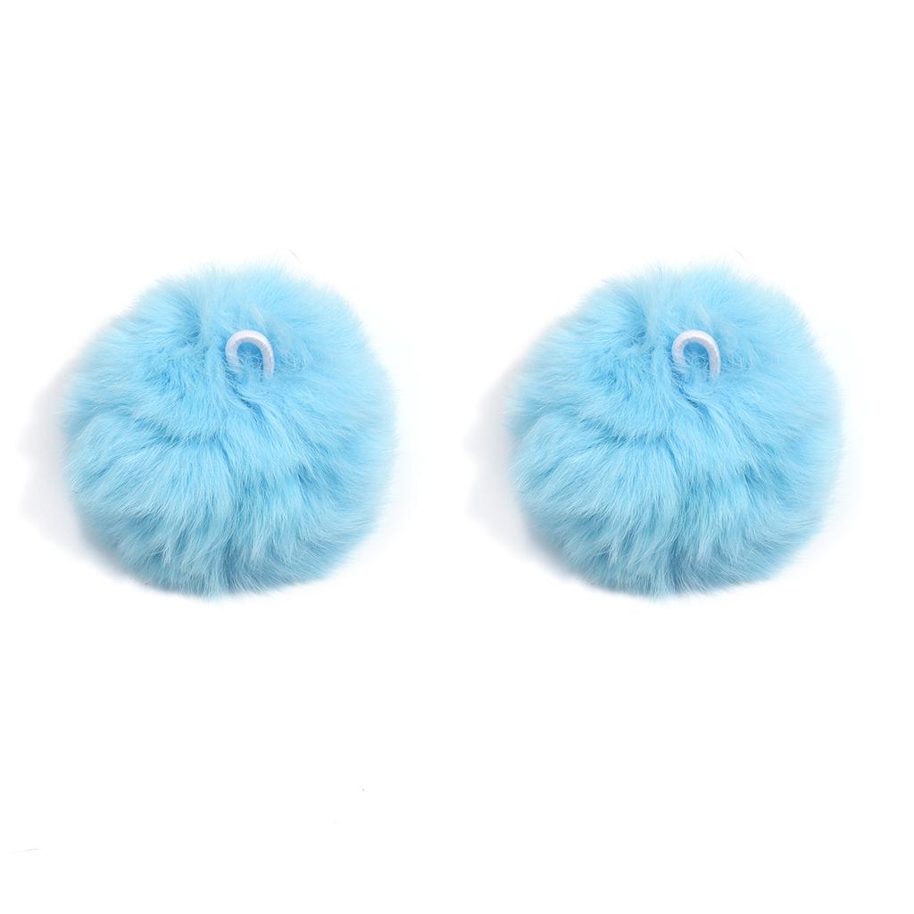 2pcs/lot 6cm Mink Fur Ball Pendants Colorful Fur Pom Poms Ball Charms DIY Keychain Hairpin Earrings Jewelry Crafts Accessories