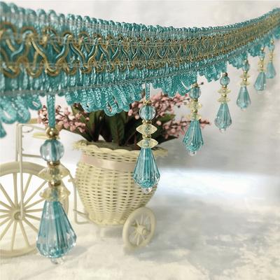 12M Crystal Hanging Beads Vintage Fringe Trim Droplet Shape Chain Tassel Ribbon  Window Treatment