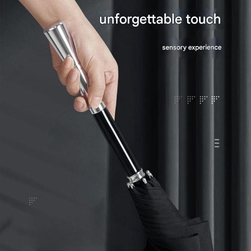 High-end Business Retro Senior Gentleman Double-layer Thickened Reinforced Long Handle Large Automatic Golf Gift Umbrella