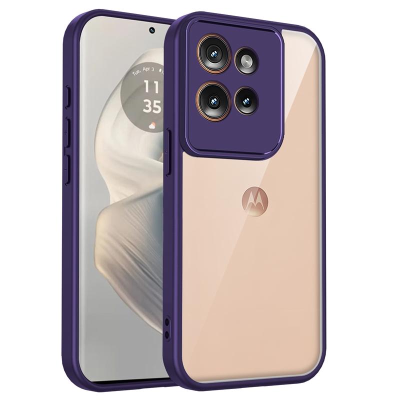 

Прозорий силіконовий чохол для Motorola Edge 60 Neo edge60 Neo Задня панель з ПК Бампер з ТПУ Ударостійкий Прозорий чохол для телефону Motorola Edge 60 Neo фіолетовий
