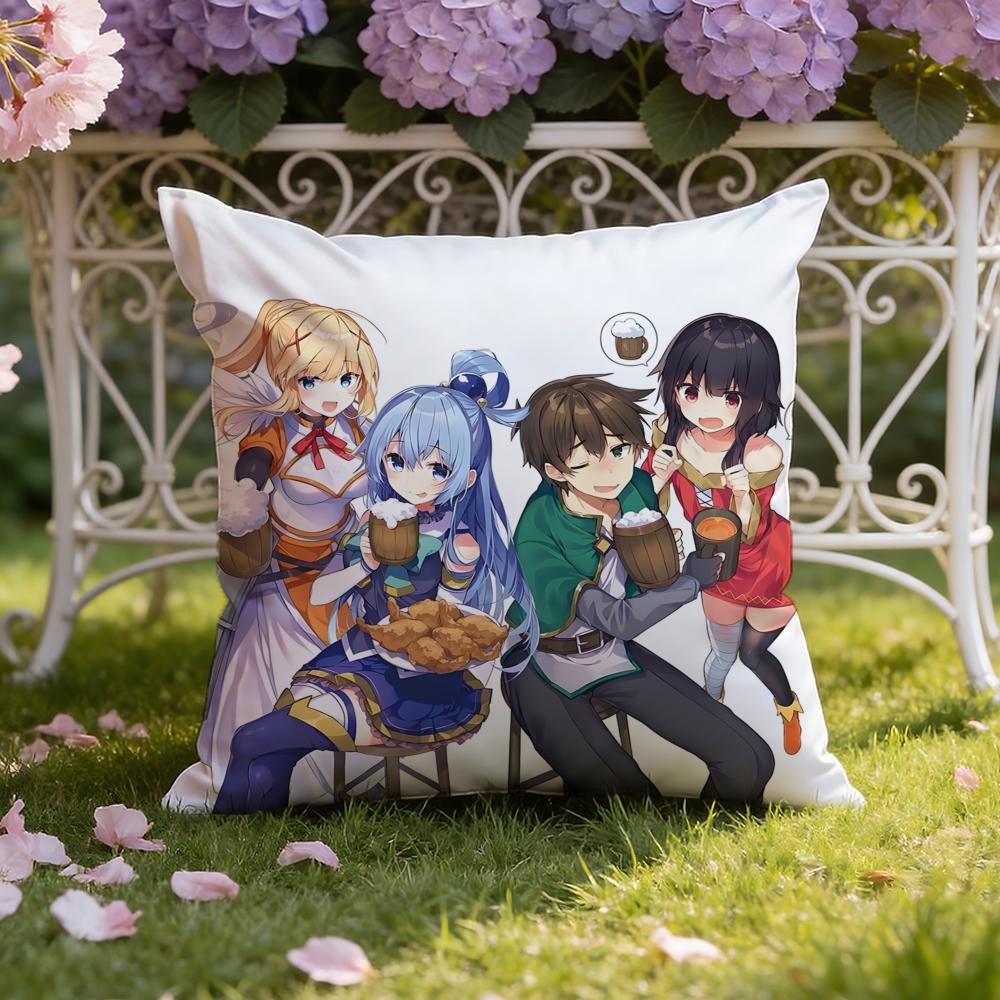 Anime I-Isekai Q-Quartet Kissenbezug Home & Auto Doppelszenen-Kissenbezug: Wendbar für höchsten Tragekomfort