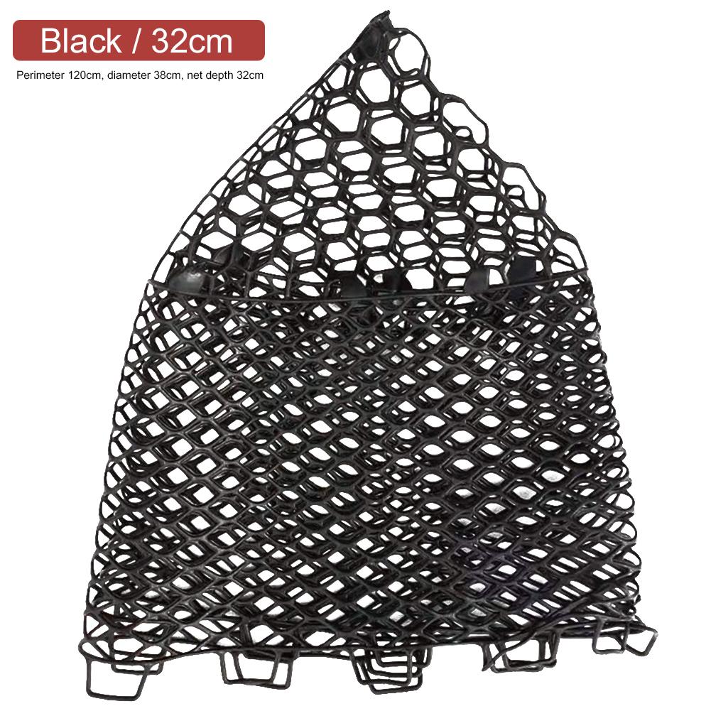 32cm 40cm 55cm Rubber Fishing Nets Mesh Fish Catch Release Network Trap Landing Dip Net Collapsible Fishing Accessories