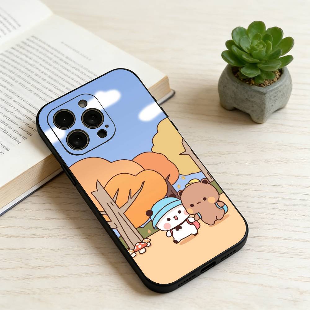 Cute B-BuBu D-DuDu Phone Case For iPhone 17, 16,15,14,13,12,11 Plus,Pro Max, Others Soft Black Cover