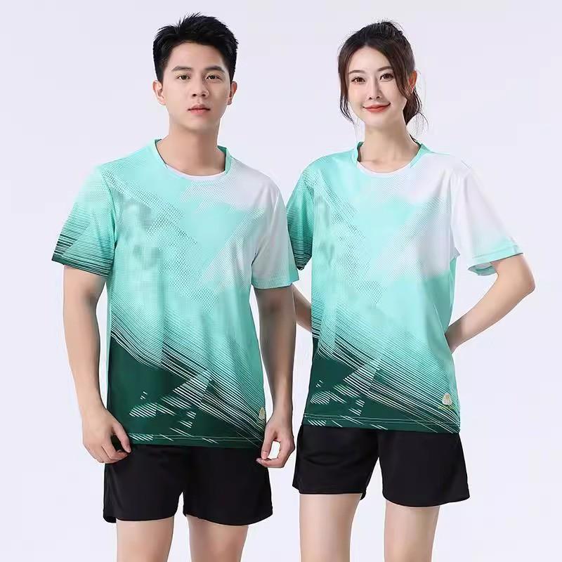 Quick-Dry Badminton Shirt Set Men Women Sportswear With Double Pockets Breathable Athletic Top