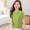 Simple Round Neck Short Sleeved T-shirt for Women's Summer Style, Slimming Base T-shirt