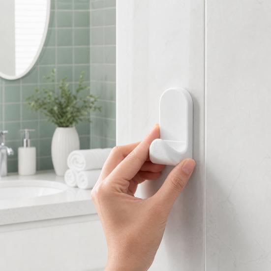 2PCS 3D Printed Hook, Self-locking Design, Nail-free Adhesive Key Holder, Space-saving Nordic Minimalist Style Hook, for Wall Home Decor