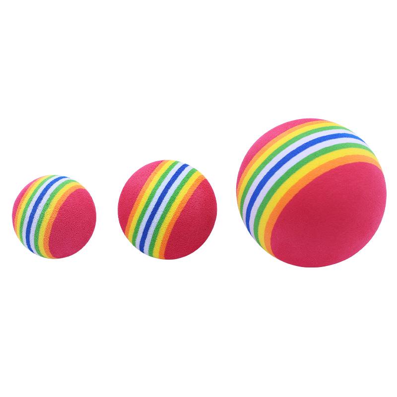 Rainbow EVA Foaming Pet Toy Ball - Colorful Play Ball for Cats and Small Dogs