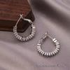Silver Needle Circle Earrings, Fashionable High-End Copper Ear Hoops, Light Luxury, Versatile Jewelry Accessory.