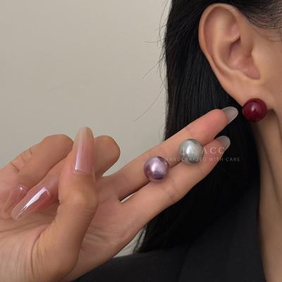 Elegant Universal Pearl Stud Earrings, Simple Temperament, Multi-color Light Luxury, High-end Exquisite Commuting Daily Earrings