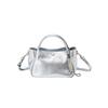 Leather Mini Tote Bag with Shoulder Strap Charm Included Breath TOPKAPIShrink / (Silver)