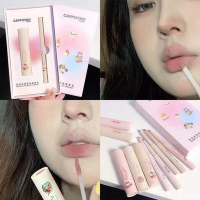 Set di rossetti, matita per labbra opaca, kit labbra sexy completo 3D, rossetto vellutato, lucidalabbra antiaderente, tinta per labbra impermeabile, cosmetici per il trucco, 1 pezzo