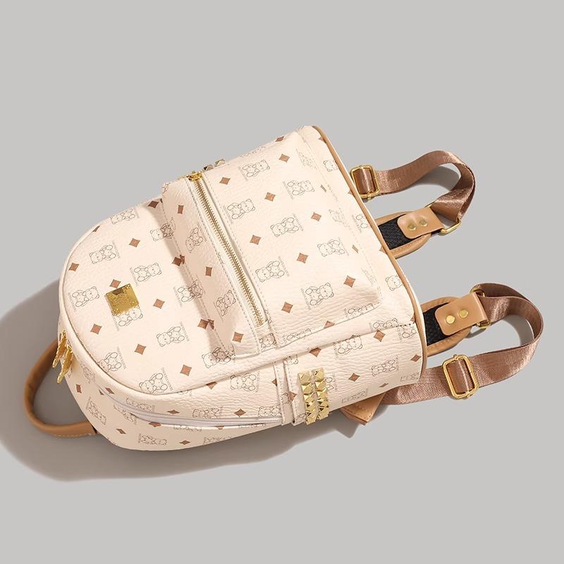 Cute Bear Commuter Backpack New Fashion Versatile Trendy Female College Student Backpack Large Capacity Schoolbag