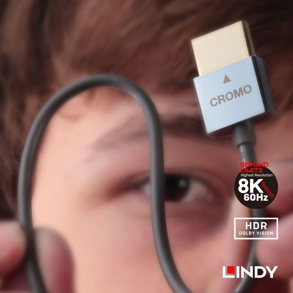 LINDY CROMO LINE HDMI 4K kabel 0,3 m 2.0 Typ-A Ultra tenký (Číslo modelu 41669)