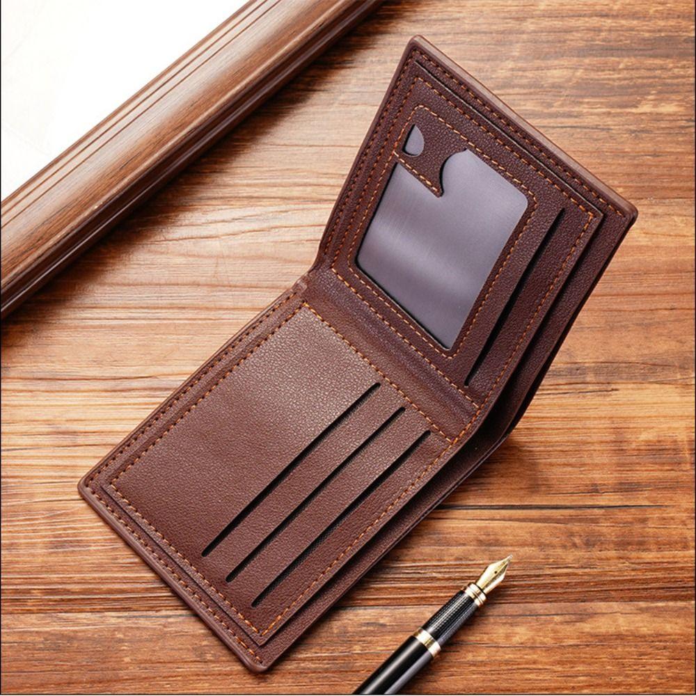 New PU Leather Mens Short Wallet Folding Horizontal Coin Purse Card Holder Men