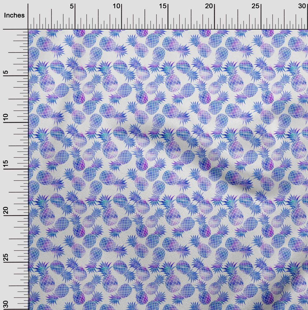 oneOone Georgette Viscose Blue Fabric Fruits Craft Projects Decor Fabric Printed By The Yard 42 Inch