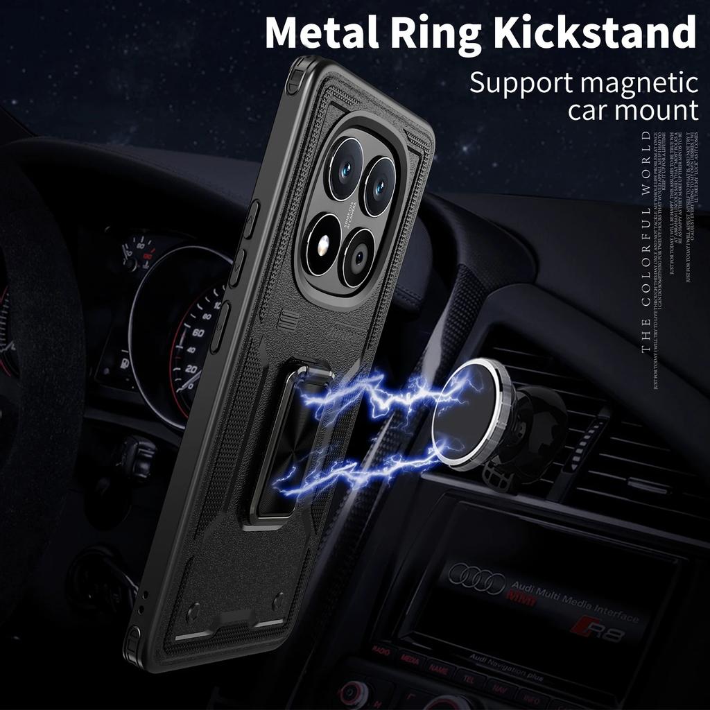 Magnetic Kickstand Case For Redmi Note 14 13 12 14C 13C 12C 11A 13R Xiaomi 14T POCO M6 X6 Pro 4G 5G Shockproof Armor Phone Cover
