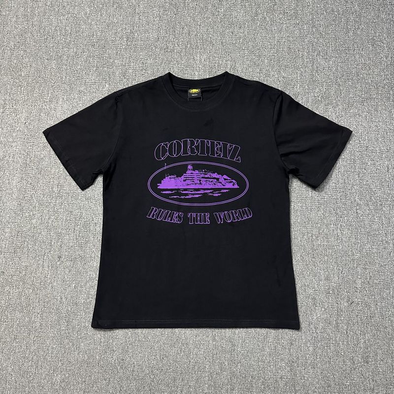 Corteiz Alcatraz Series T-shirt Short-sleeved Letter Logo Printed Men's and Women's Double Yarn Fashion Casual Short-sleeved Tide