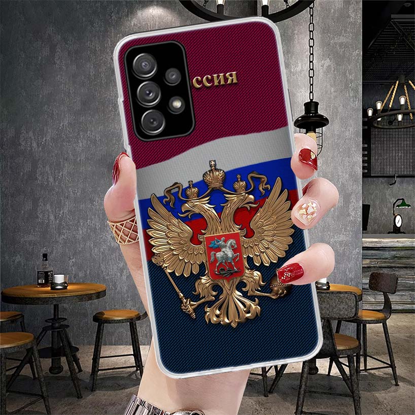 Russia Russian Flags Emblem Soft Phone Case For Samsung Galaxy A12 A22 A32 A52 A72 A02S A51 A50S A71 A70 A31 A20S Note 20 Ultra