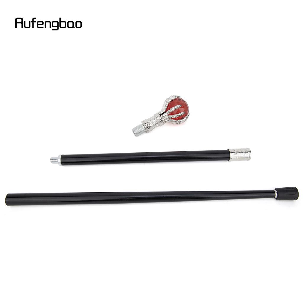 Red Glass Ball White Steampunk Cane Fashion Decorative Stick Gentleman Luxury Crosier Knob White Walking Stick 93cm