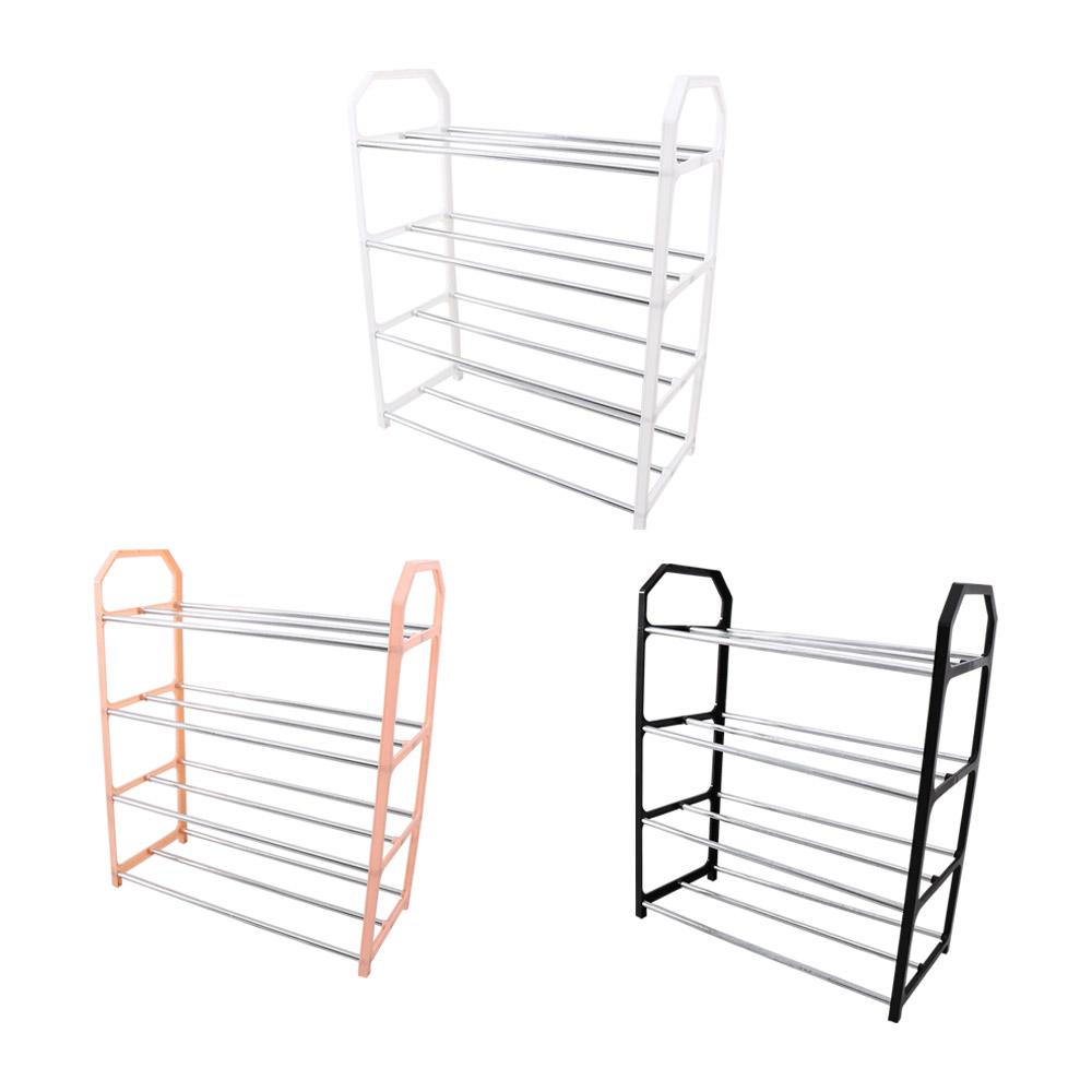 Trapezoid Assembly Shoe Rack Plastic Assembly Shoecase Simple 4 Tiers Shoe Cabinet  Dorm Room