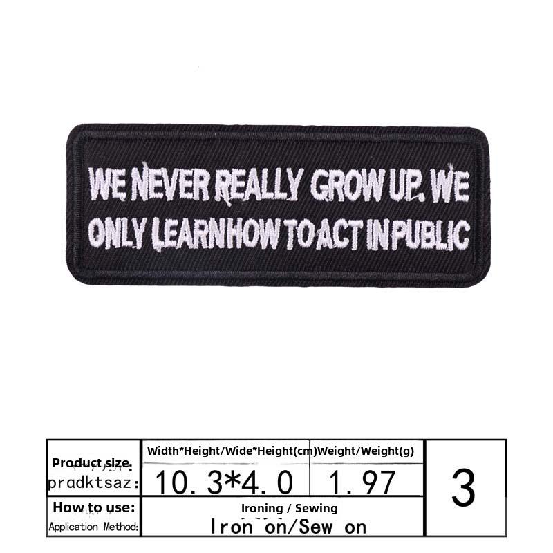 

«Модная вышитая нашивка на ткани с английским текстом для самостоятельного украшения одежды»
