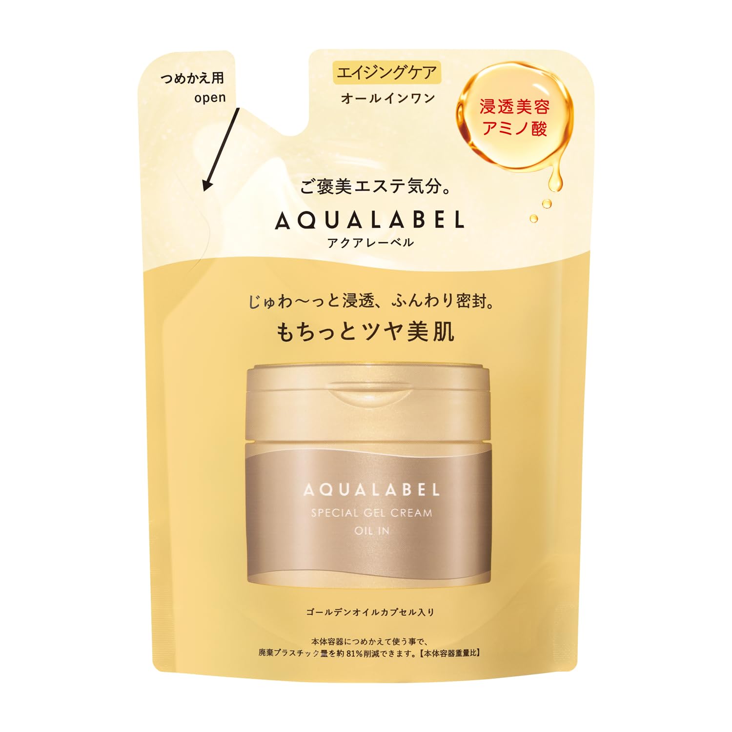 

AQUALABEL Special Gel Cream EX Oil-In 90g | Palmitic Retinol All-in-One Gel | Anti-Aging Skincare Moisturizer Refill 81g
