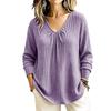 Women S Loose V Neck Long Sleeve Pullover Knit T Shirt