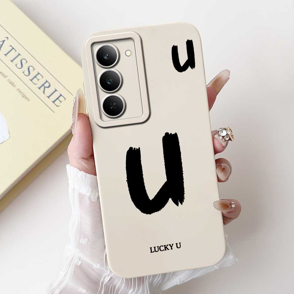 For Oppo Realme 14x 5G RMX3940 Case Popular Letter A-Z Pattern Soft Silicone Cover For Realme V60 Pro 5G Shockproof Phone Shell