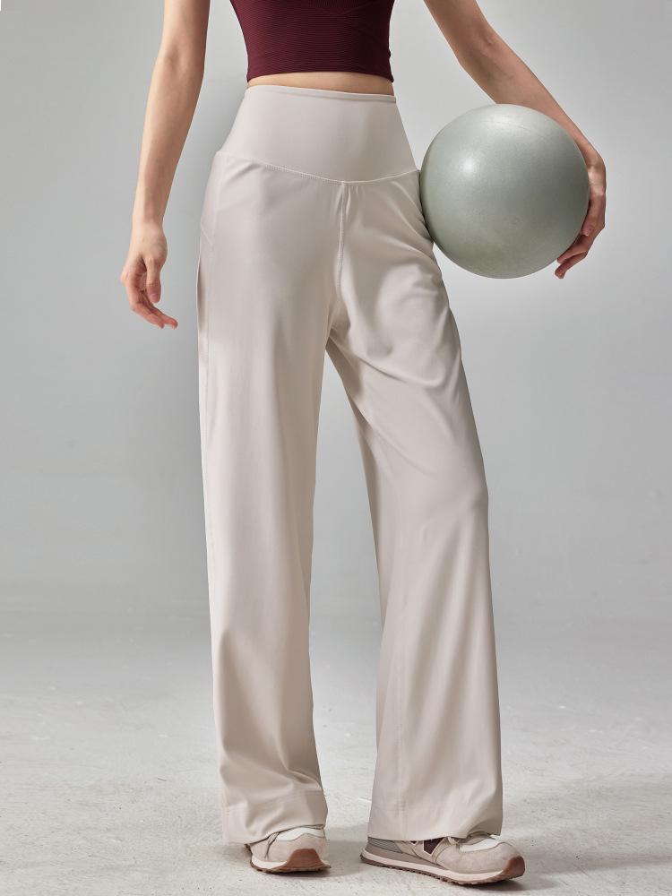 Women's Quick-Dry High Waist Yoga Pants - Slimming, Breathable, Straight-Leg Fitness Pants for Fall and Winter.