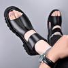 Men's Genuine Leather Roman-Style High-Top Sandals - Trendy, Comfortable, Soft Sole