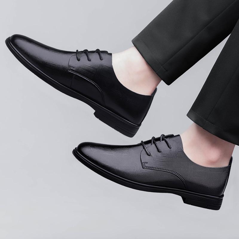 Fashion 2025 New Fashion Men Dress Shoes Men Genuine Leather Oxfords Shoes Casual Lace-up Formal Footwear Business Men's Wedding Shoes