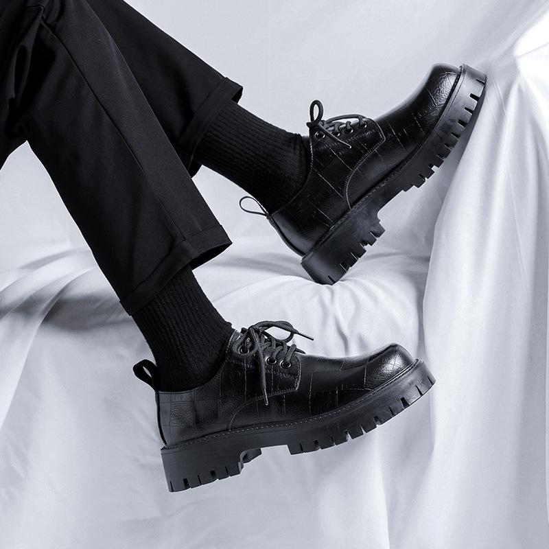 2025 New Leather Shoes Men's Casual Business Dress British Korean Version Versatile Low-top Martin Boots 98136-R