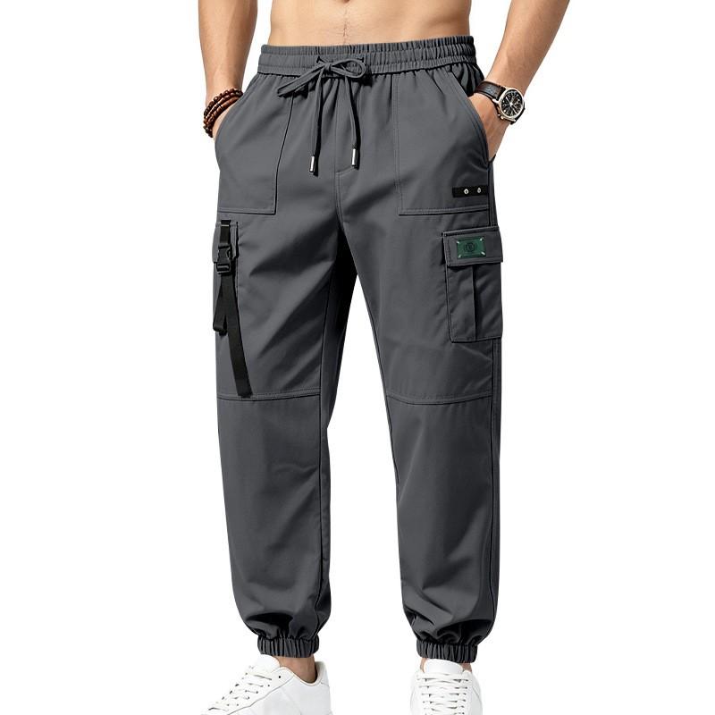 Men's Street-Style Workwear Sport Pants, with Elastic Waistband, Multiple Pocket Design, and A Casual and Fashionable Loose
