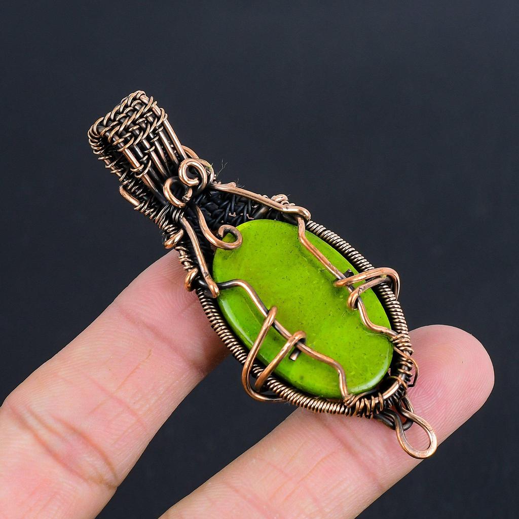 Green Flash Labradorite Pendant Gemstone Jewelry, 999 Copper Wire Wrapped Pendant, Handmade Jewelry Birthstone Pendant, Gift For Him