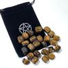 Aqua Venus Rune Stone (Runes Carved Into Tiger Eye) Fortune Telling Item, Rune Character Fortune Telling, with Pouch (Rune Stone)