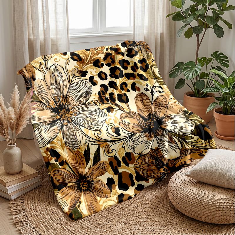 Floral Fantasy Frame 1 Theme Blanket Lightweight Warm Flannel Blanket Decorative Throw Blanket for Home Decoration