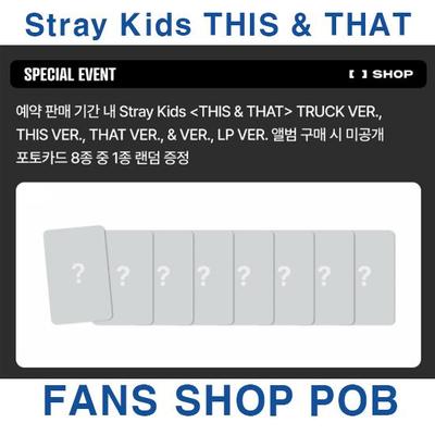 FANS SHOP Csak Hivatalos Fotókártya POB STRAY KIDS THIS & THAT