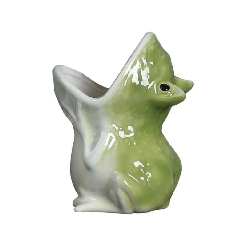 Creative Frogs Face Ceramic Flower-pot For Small Desktop Shelf Decoration Indoor Gardening