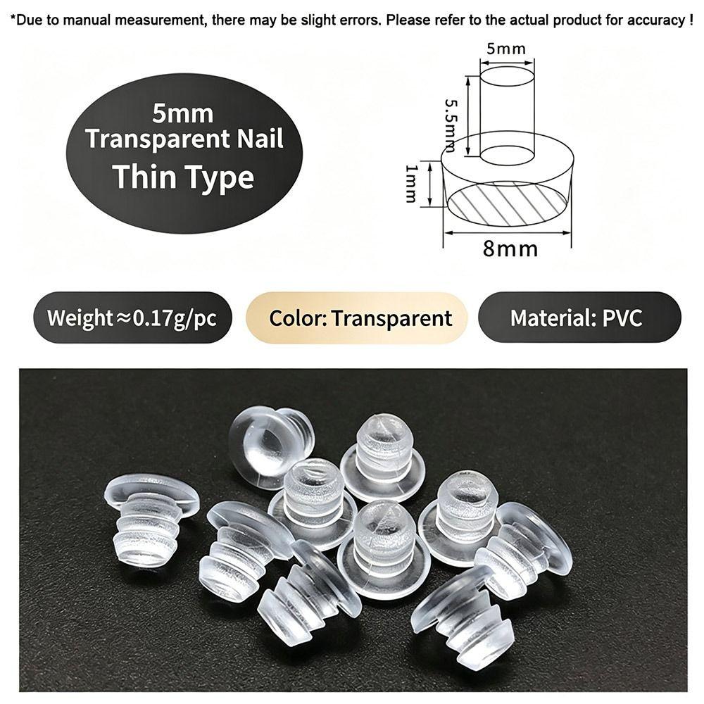 50Pcs with Stem Rubber Grippers Table Spacers for Furniture Hole Push in