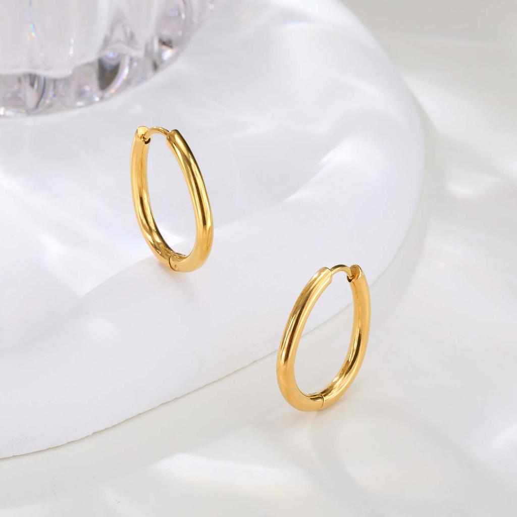 Minimalist U-shaped Hoop Earrings for Women,Stainless Steel Geometric Earrings,Fashion Jewelry Gift